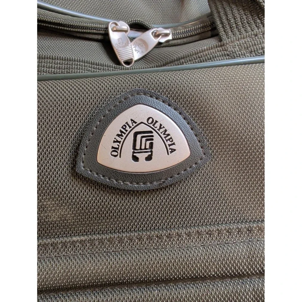 Vintage Olympia Duffel Bag Green Nylon Travel Gym Carry On Multi Pocket